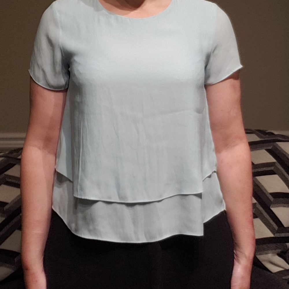 Turquoise layered top